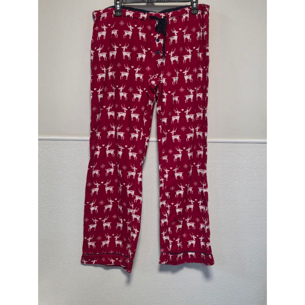 Women's‎ Insomniax Red & White Reindeer Print Pajama Pants L